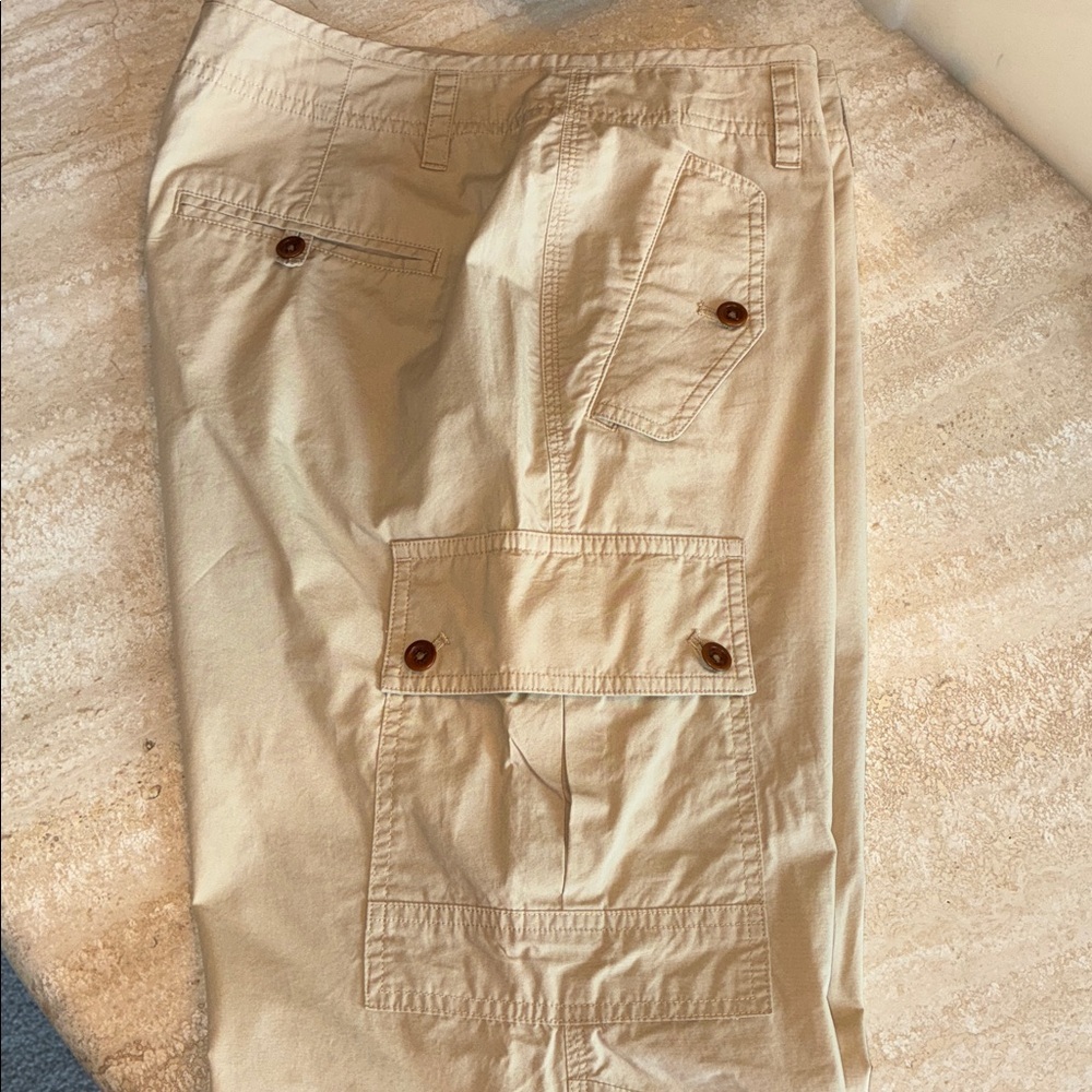 LRL Lauren Ralph Lauren Pants, Women, 10, Beige Drawstring Ankle Cargo EUC - Picture 7 of 17